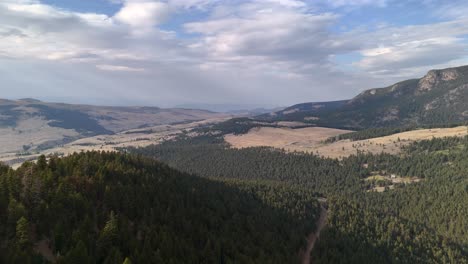 Overhead-Glimpse-of-Nature-Near-Harper-Mountain,-Kamloops:-A-Melding-of-Forested-Landscapes-and-Mountainous-Grasslands