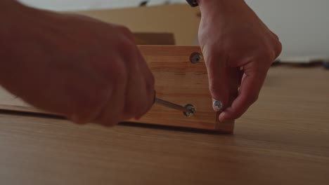 assembling flatpack wooden furniture