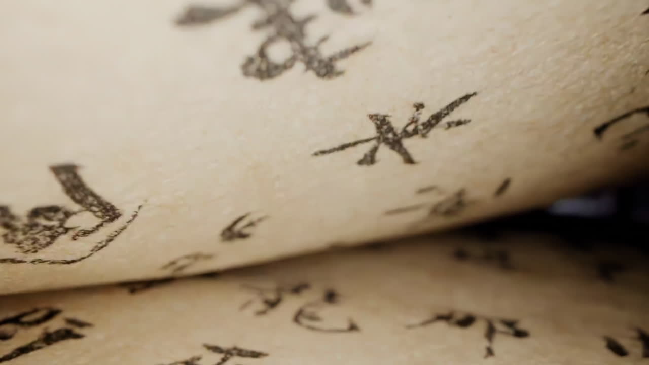 Open reading calligraphy antique story or video with the thirteen Classics, photograph of the original traditional culture Chinese words, preserved in the Temple of Confucius