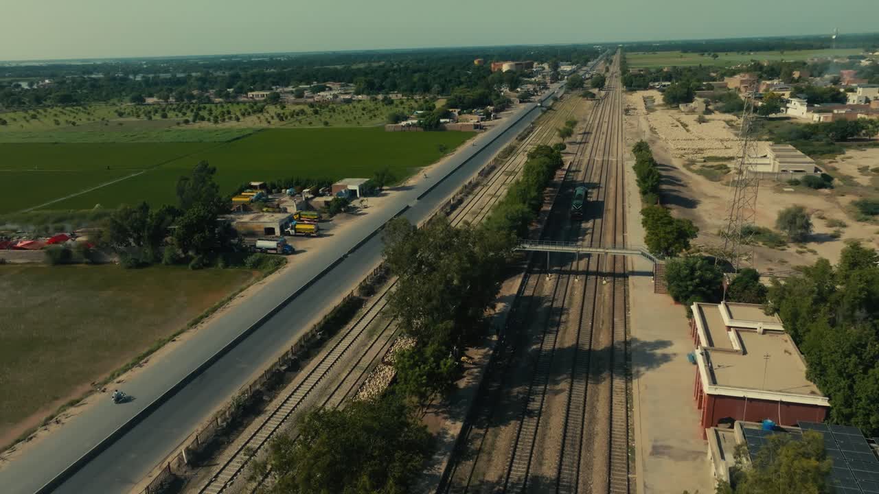 Sher Shah City Multan Punjab Village: Road and Railway Tracks