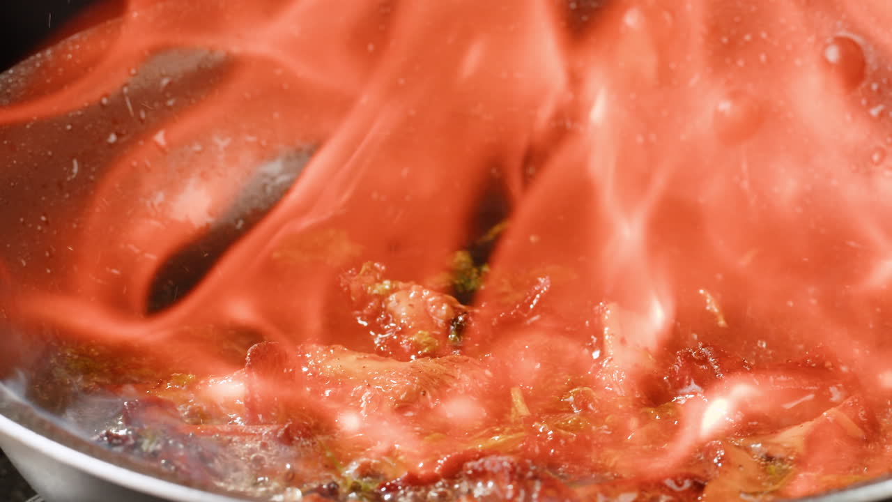 Flaming Food in a Pan