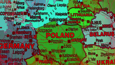 detailed map of central and eastern europe