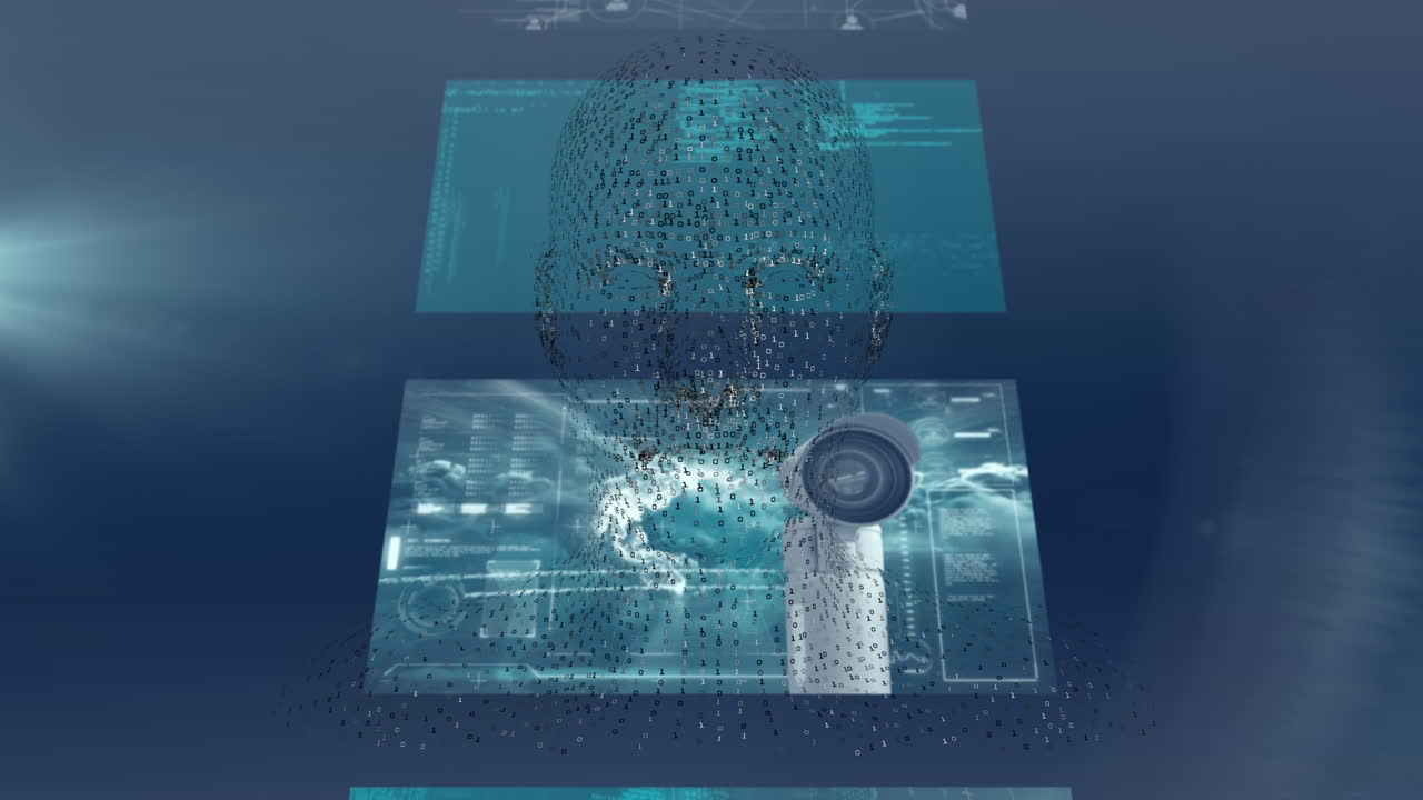 animazione dell'elaborazione dei dati su umano digitale