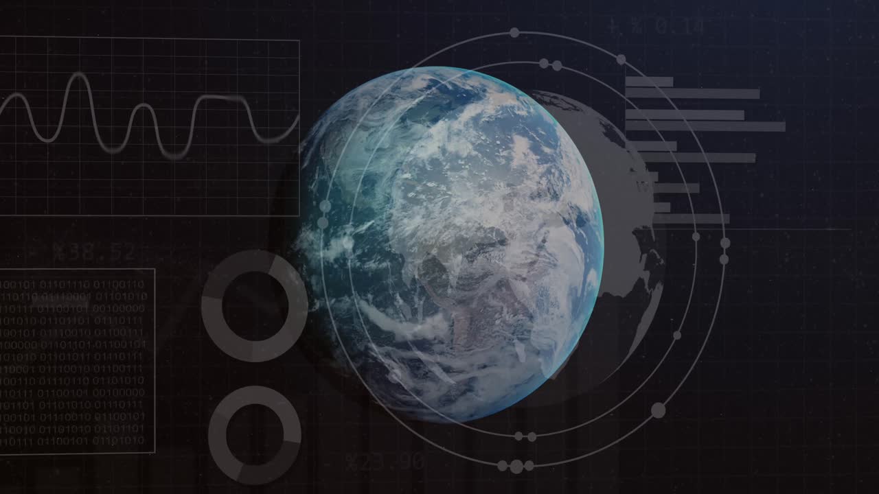 анимация статистики и обработки данных по всему миру