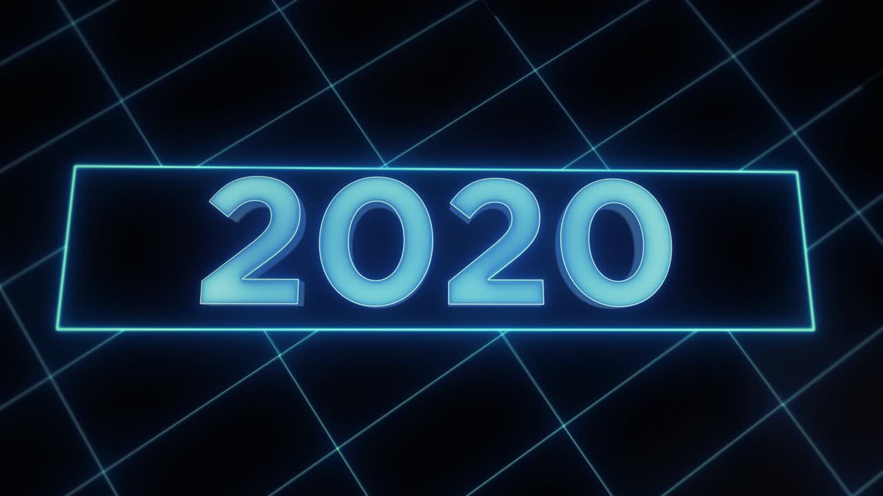 "2020" - Framed Text - Dark - Futuristic Background