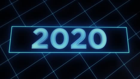 &quot;2020&quot; - texto enmarcado - oscuro - fondo futurista