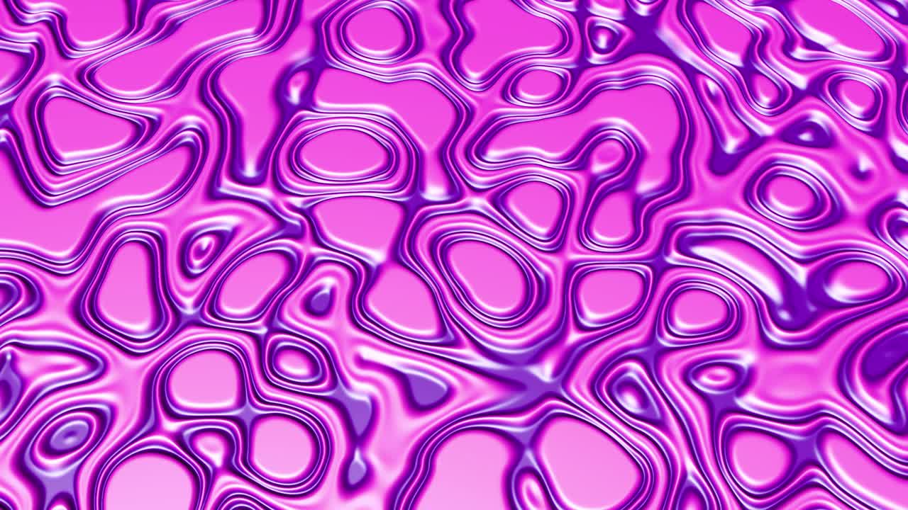 Fondo en bucle rosa y morado. Abstracción líquida iridiscente.