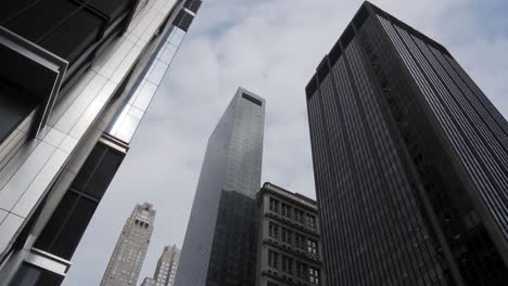 modern architecture in manhattan, new york city usa, low angle view of corporate buildings