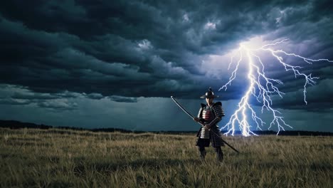 samurai in a storm
