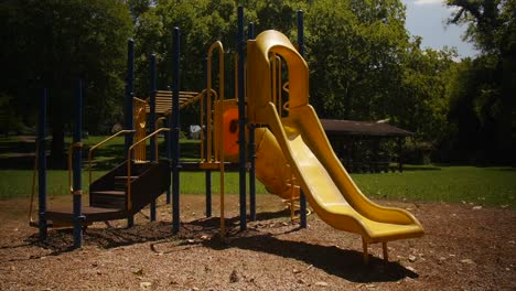 abandoned old dirty playground in a rural town