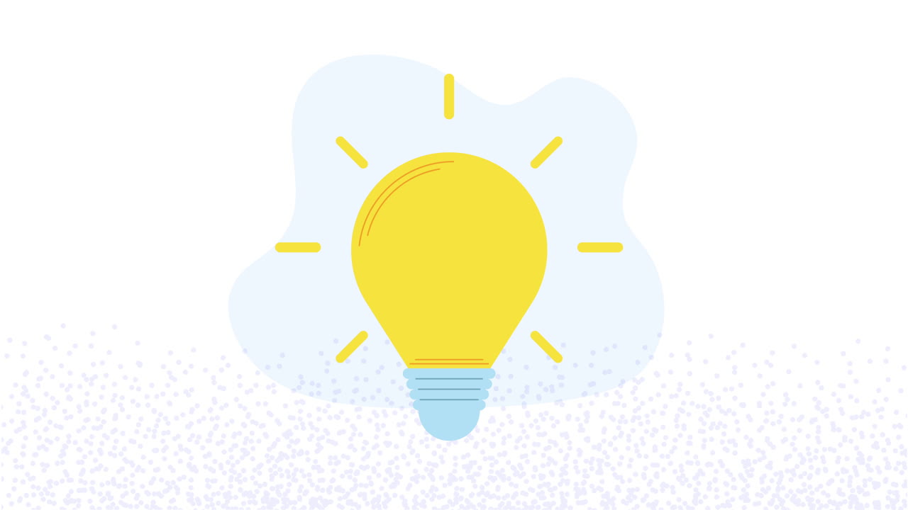 animación de la idea de la energía de la bombilla