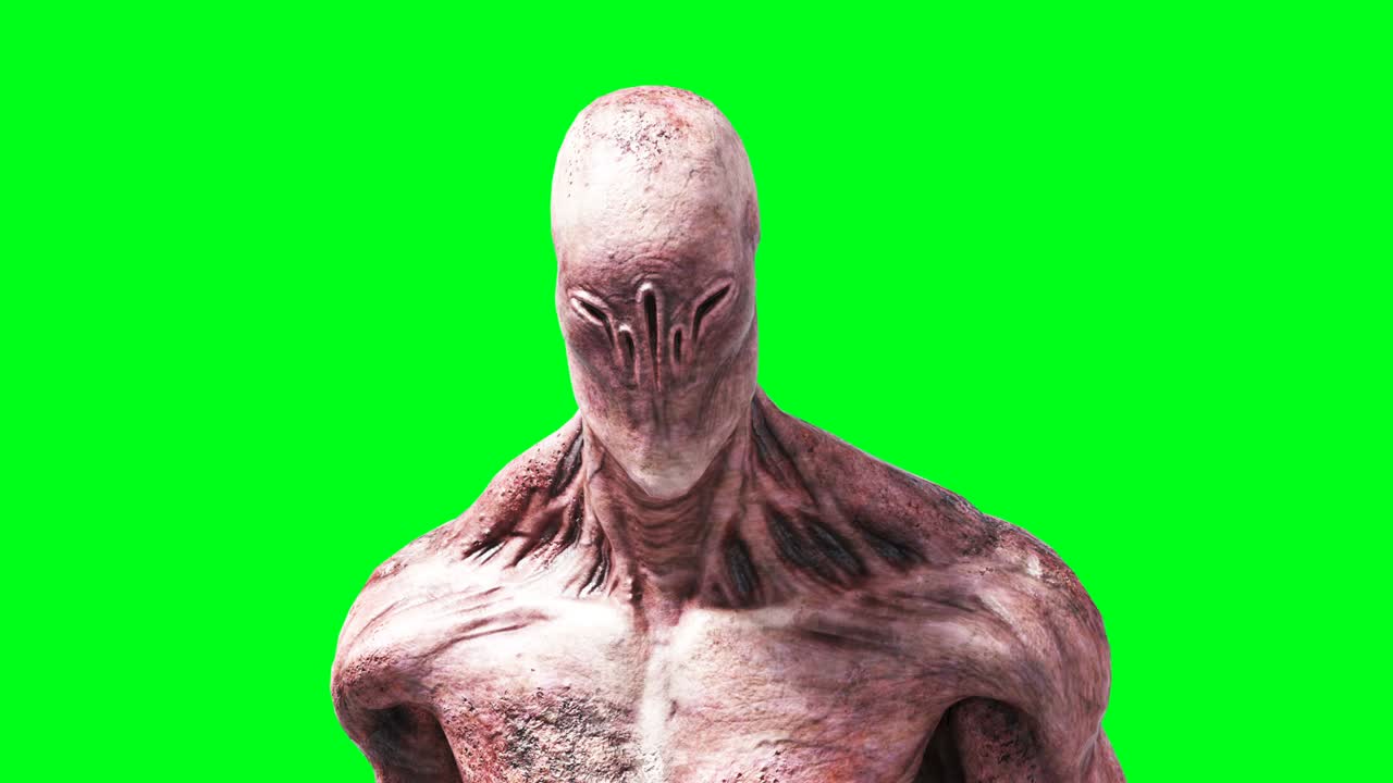 animación de monstruos aterradores. físico, movimiento, desenfoque. animación realista en 4k. pantalla verde