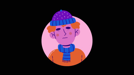 niño con un sombrero de invierno y una bufanda