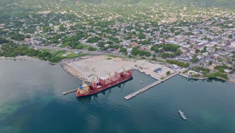 work in progress in barahona dock for cruise terminal construction, dominican republic