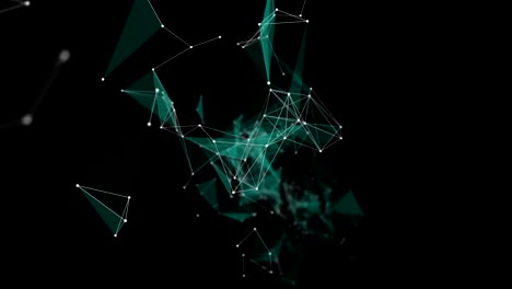 futuristic plexus animation with glowing triangles in slow motion, 4096x2304 loop 4k