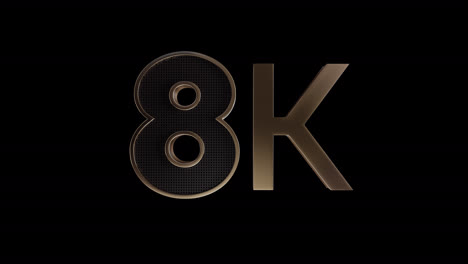 gold-loop 8k-logo mit glänzender reflexion mit alpha-kanal