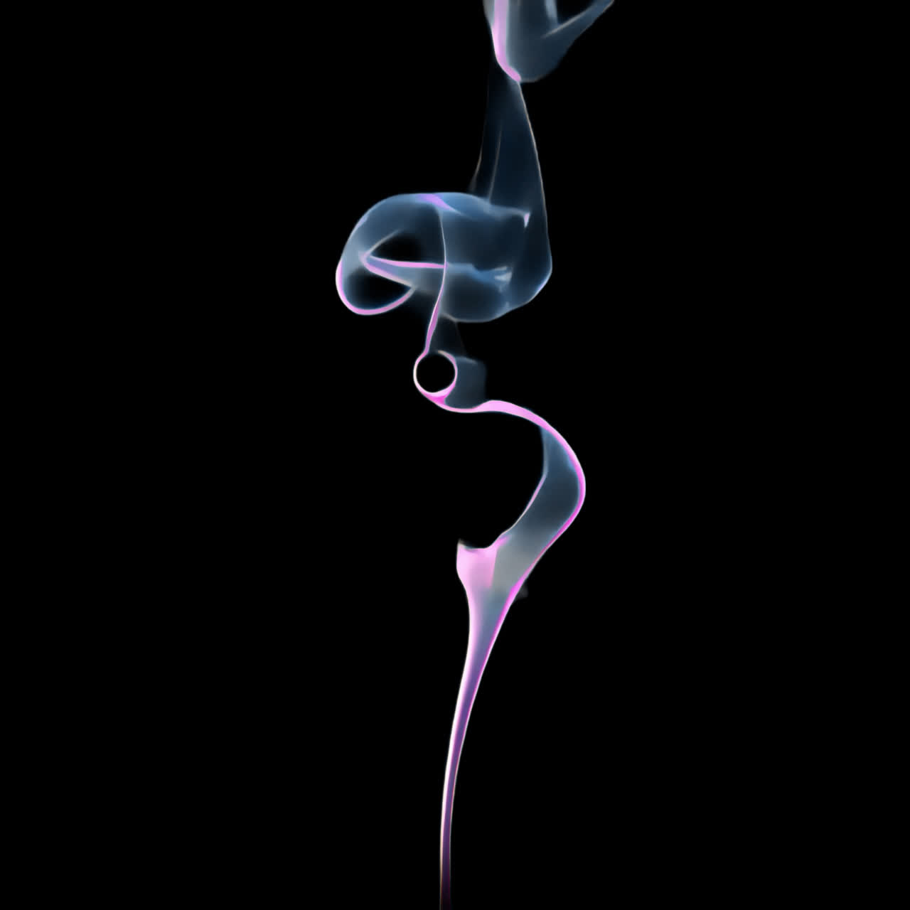 Elegant swirling colorful smoke animated overlay, transparent 4K video, alpha channel, ProRes 4444