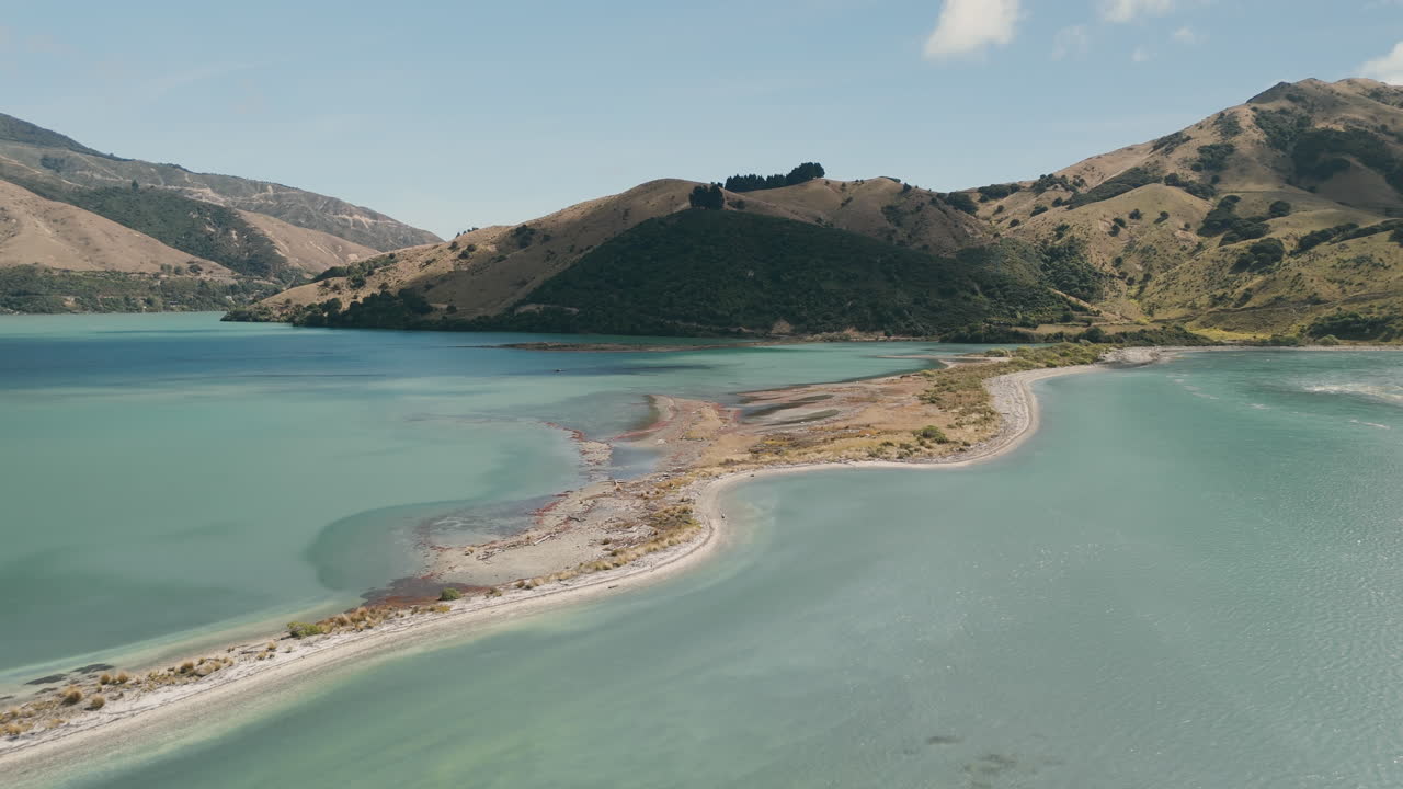 Aerial View of a Beautiful Fjord in New Zealand