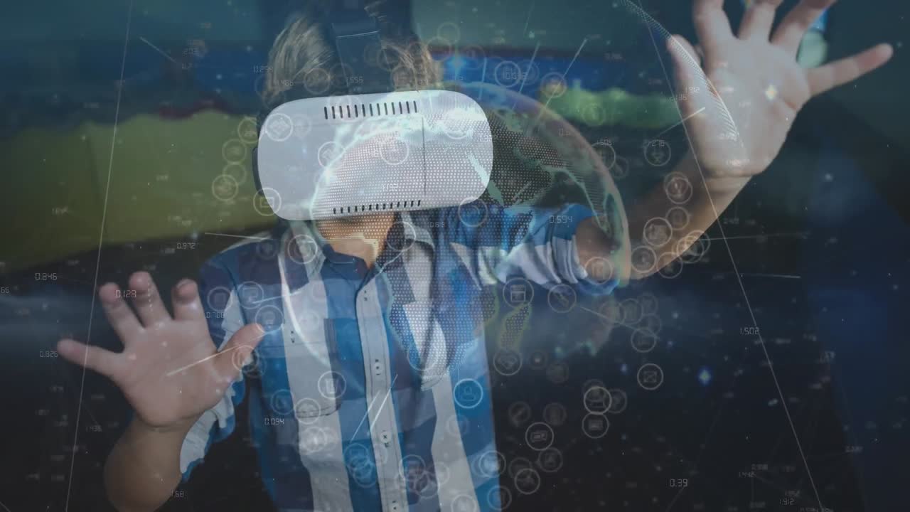 niño usando el video vr