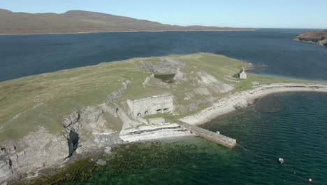 An-aerial-view-of-Ard-Neakie-abandoned-lime-kilns-on-a-sunny-summer's-day