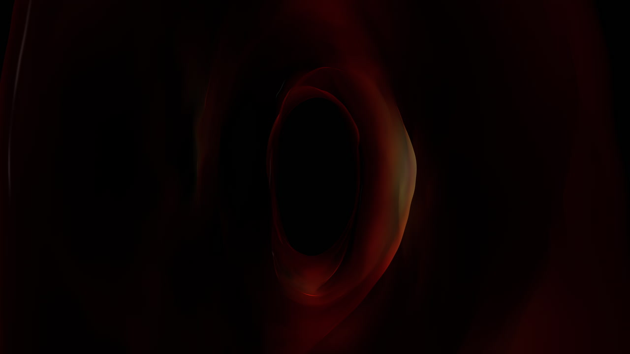 A black and red background with a centralized circular shape resembling a portal or hole is depicted in the image, evoking a sense of mystery and intrigue