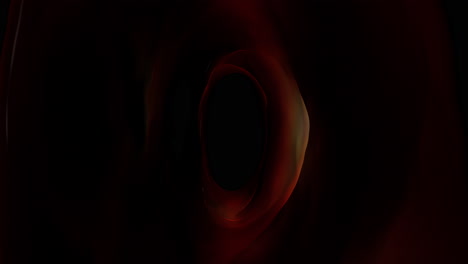 a black and red background with a centralized circular shape resembling a portal or hole is depicted in the image, evoking a sense of mystery and intrigue