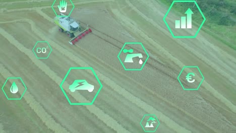 animation of digital icons over field