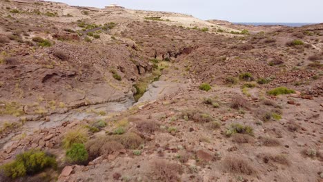 aerial footage above impressive natural site arco de tajao, tenerife