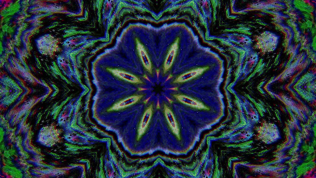 kaleidoscopio de neón cyberpunk psicodélico de fondo brillante. imágenes de datos de computadora dañadas