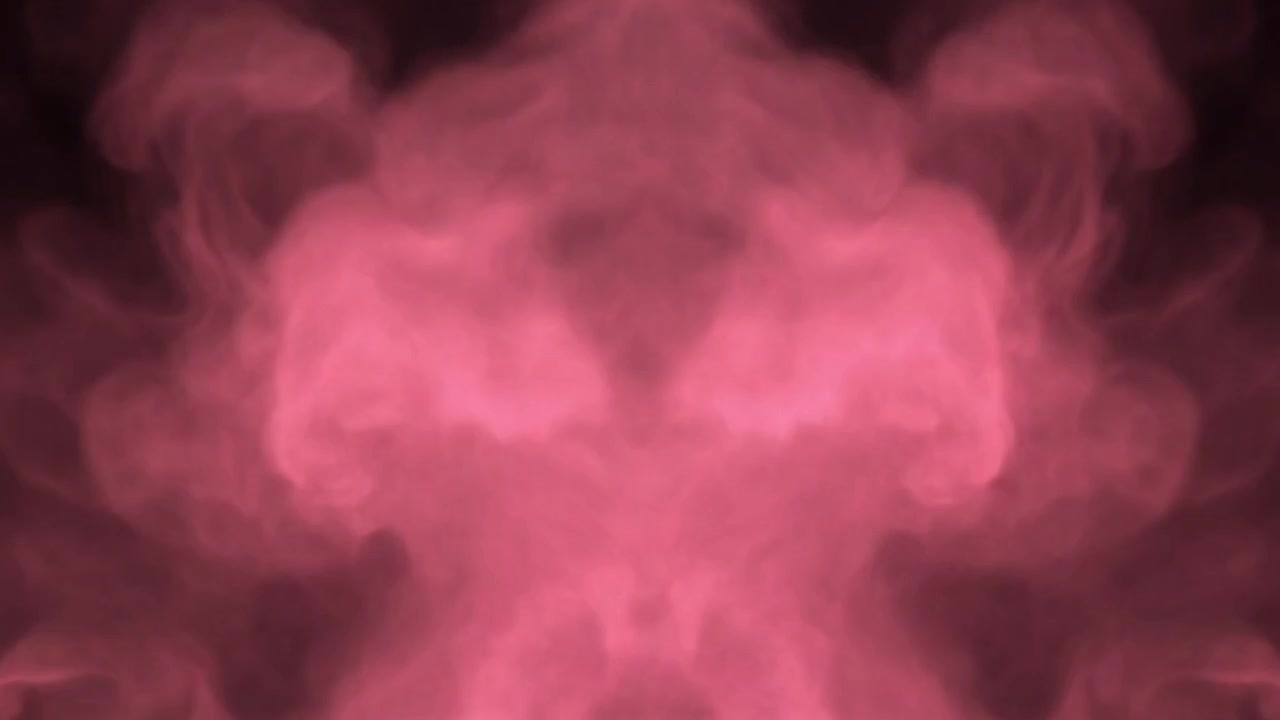 Fumo rosa astratto che si innalza su sfondo nero