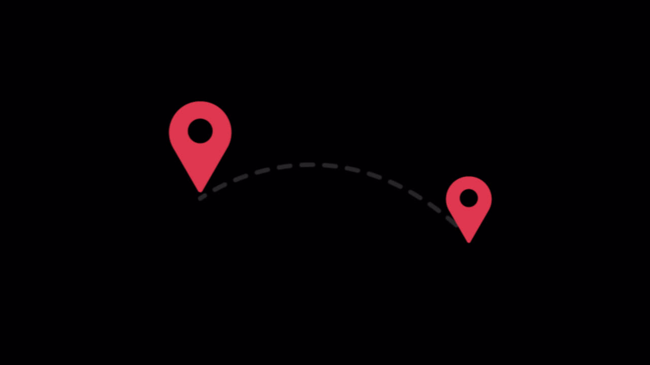 Animated Map Pins Showing a Route Connection