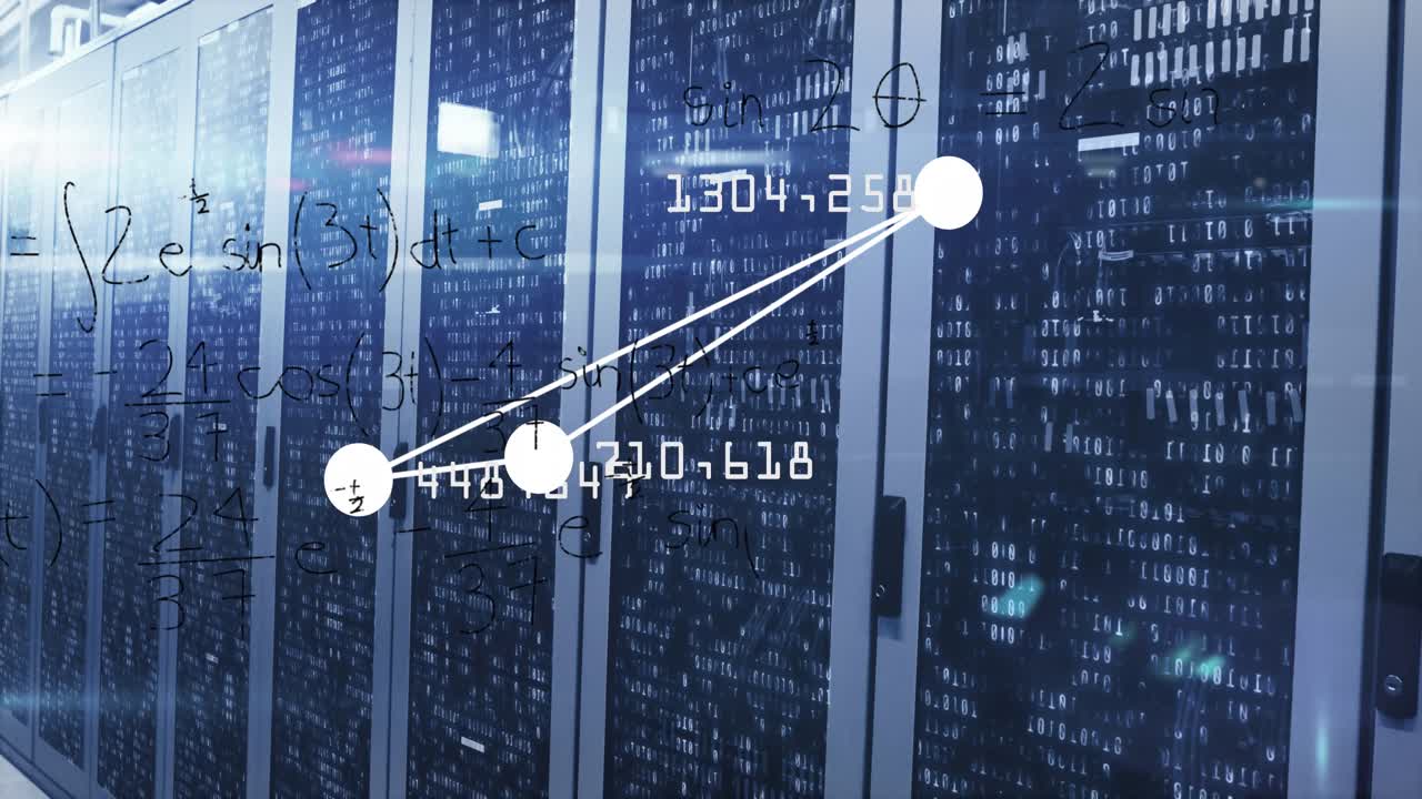 Animation of data processing over server room