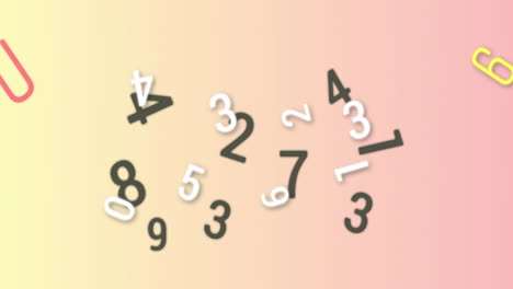 digital animation of multiple changing numbers and alphabets against pink background