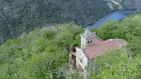 aerial view of monastery of santa cristina de ribas de sil in galicia 3840 x 2160 60fps