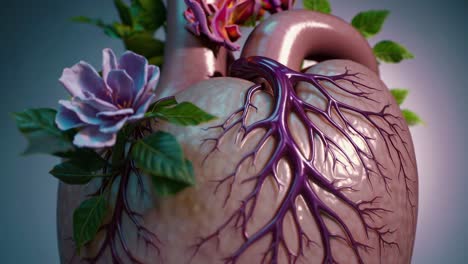 heart with floral growth