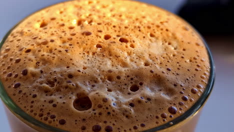 freddo cappuccino espresso frappe foam coffee caffeine drink up-close