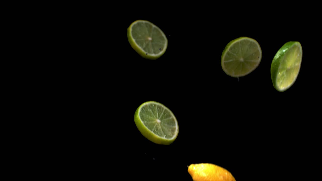 Falling Lime and Lemon Slices