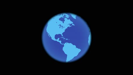 rotating blue globe, seamless loop