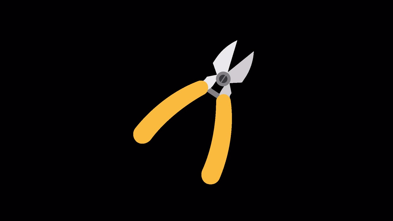 Animated Pliers Opening and Closing on Black Background