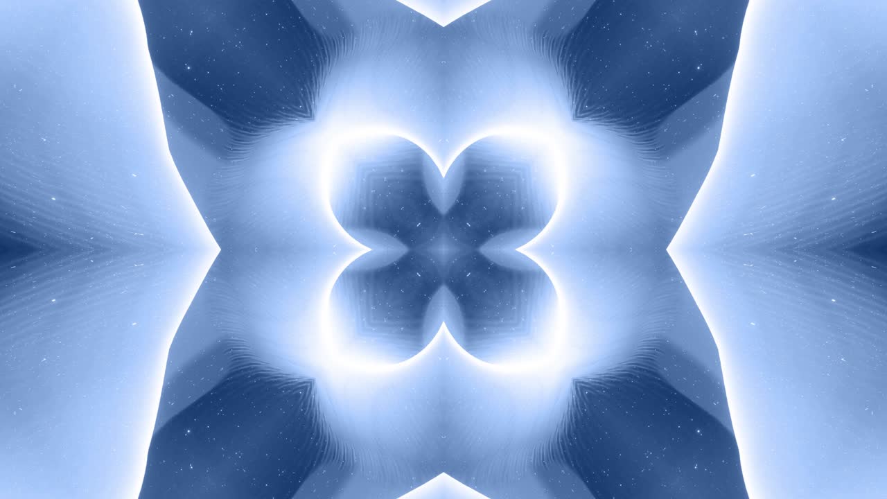 3d abstract shape like star or flower, symmetrical structure of black blue velvet material interspersed with sequins, smoothly cyclical changes shapes. Stylish soft matte background, smooth animation.