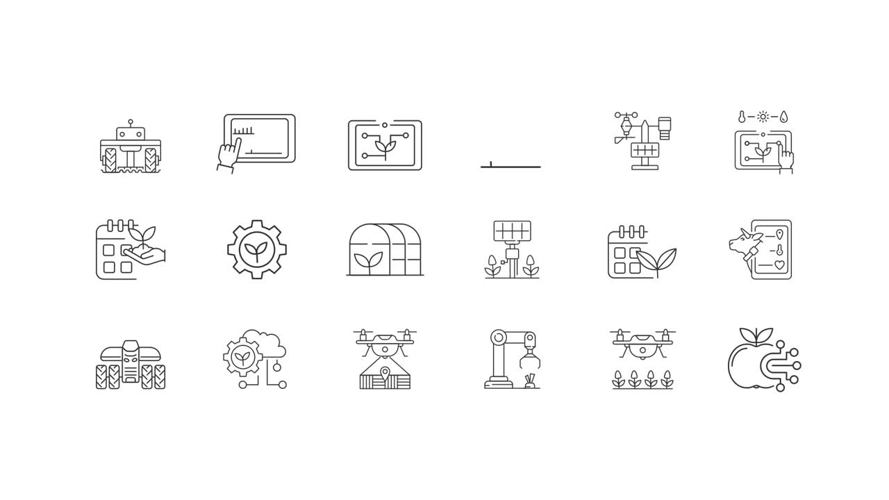 Smart Agriculture Technology Icons