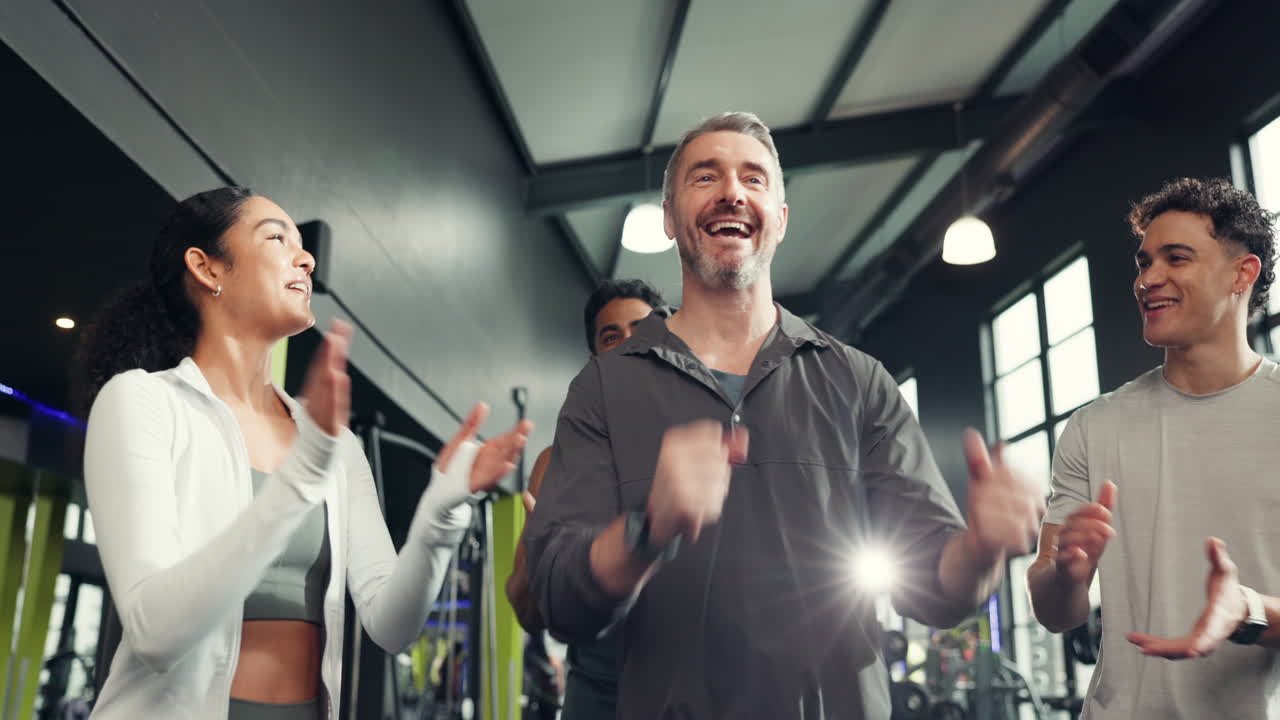 Group Celebrating Success at the Gym