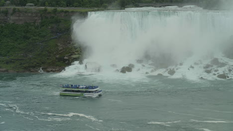 maid of the mist boat frente a las cataratas americanas en niagara