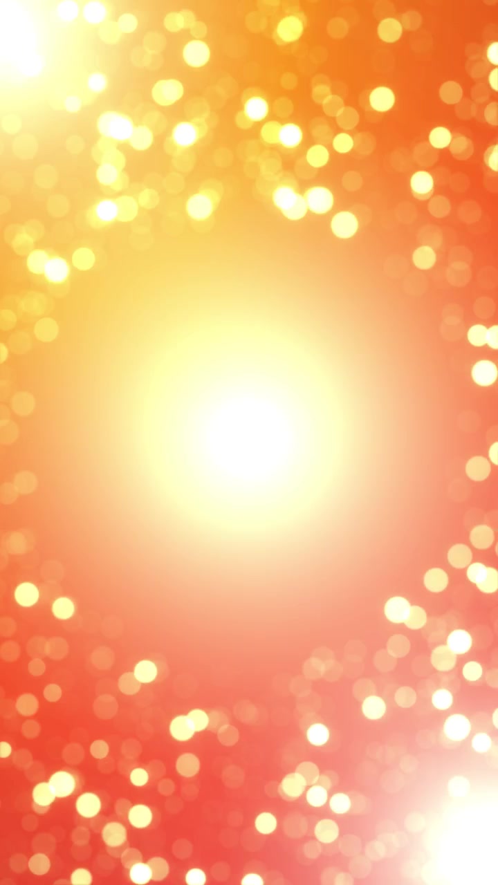 Sfondo con luci bokeh dorate soffuse bagliore centrale luminoso per creare un'elegante transizione cinematografica