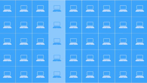icono de computadora de movimiento en el fondo de red simple 4