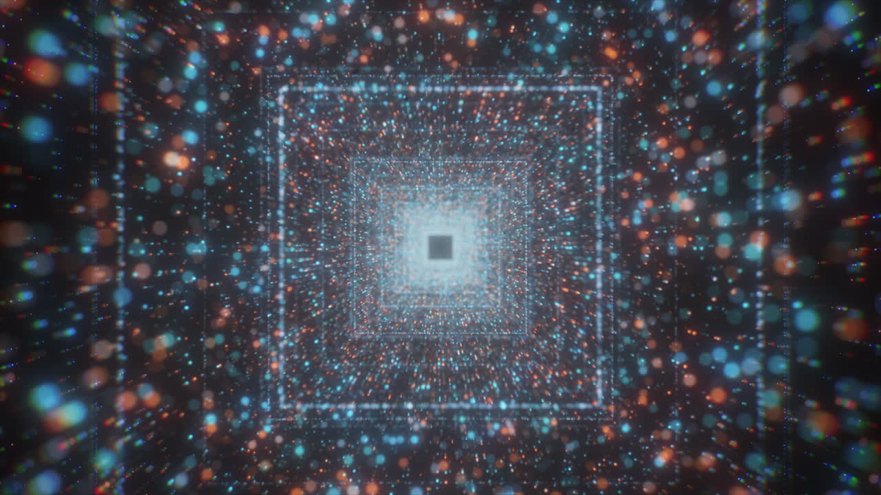 Abstract Glowing Particle Tunnel