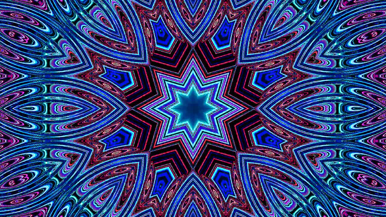 Beautiful abstract kaleidoscope that shines, a radiant light that regulates the subtle movements