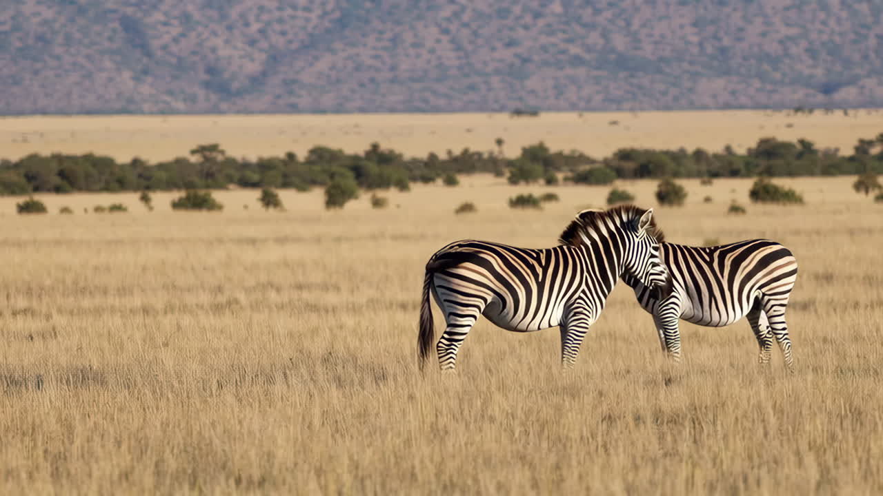 Due zebre in una savana africana