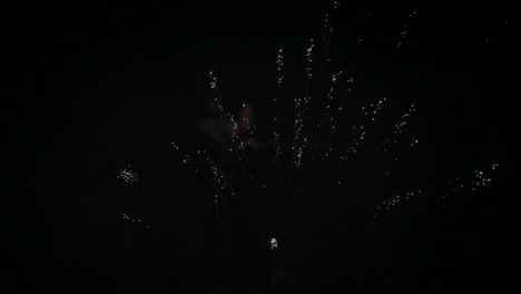 vibrant display of fireworks lighting up the night sky with bright, colorful sparks