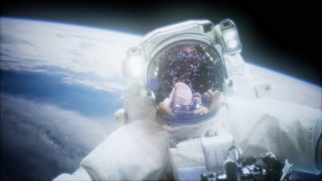 astronauta en una caminata espacial. elementos de esta imagen proporcionados por la nasa